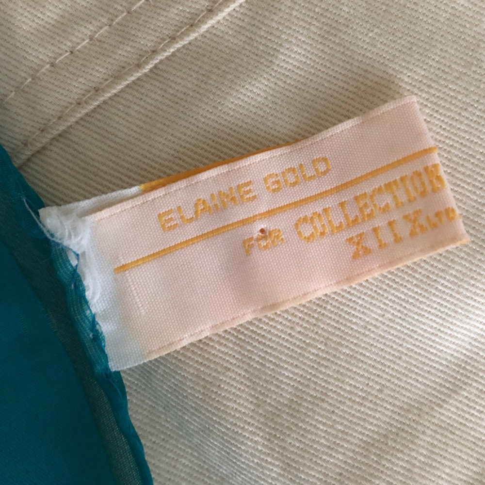 Vintage Elaine Gold Scarf 11.5” x 52” - Picture 9 of 12